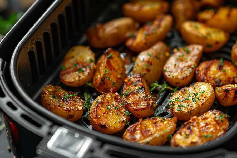 cooking a burger in air fryer